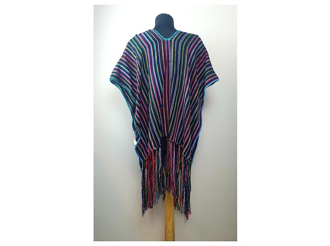 Autre Marque Miguelina Poncho mehrfarbig gestreift Mehrfarben - Ansicht 4