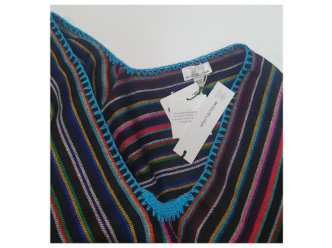 Autre Marque Miguelina Poncho mehrfarbig gestreift Mehrfarben - Ansicht 5