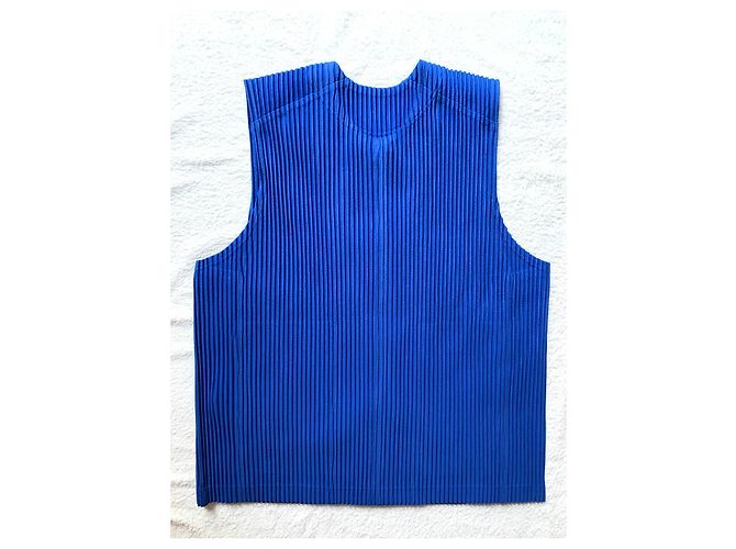 Issey Miyake Royal Blu Weste Homme Plissé - Ansicht 2