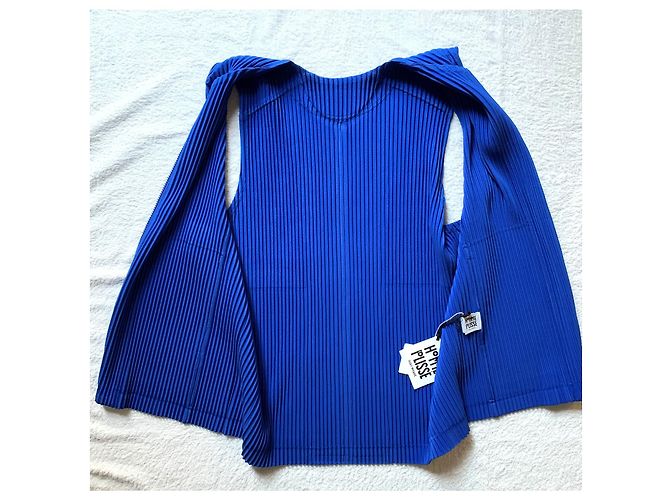 Issey Miyake Royal Blu Weste Homme Plissé - Ansicht 7