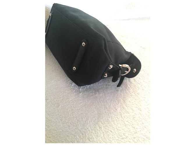 Borsa Salvatore Ferragamo in pelle e tela nera Nero - vista 15