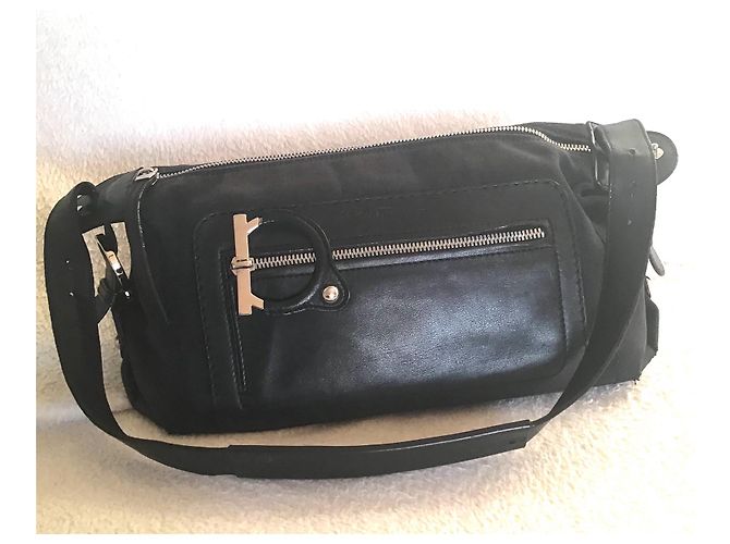 Borsa Salvatore Ferragamo in pelle e tela nera Nero - vista 2