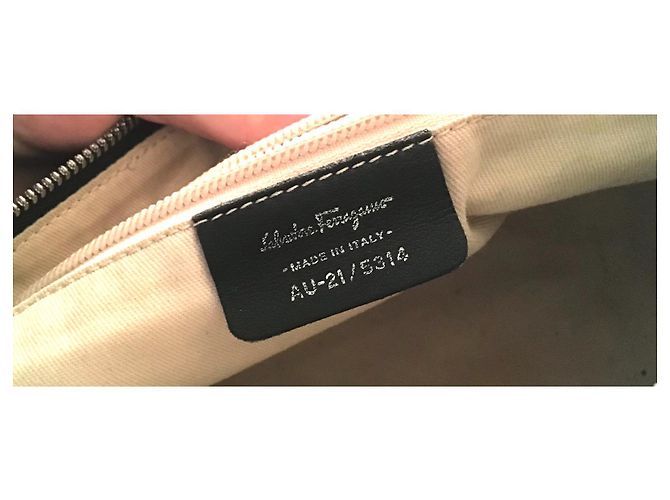 Borsa Salvatore Ferragamo in pelle e tela nera Nero - vista 4