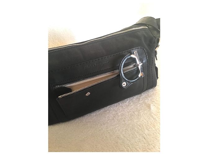 Borsa Salvatore Ferragamo in pelle e tela nera Nero - vista 5