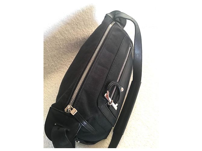 Borsa Salvatore Ferragamo in pelle e tela nera Nero - vista 8