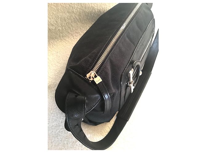 Borsa Salvatore Ferragamo in pelle e tela nera Nero - vista 9