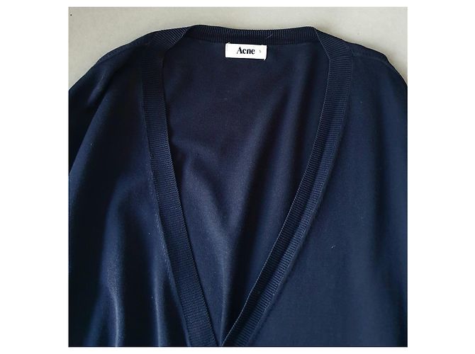 Acne Strickjacke Marineblau Baumwolle - Ansicht 3