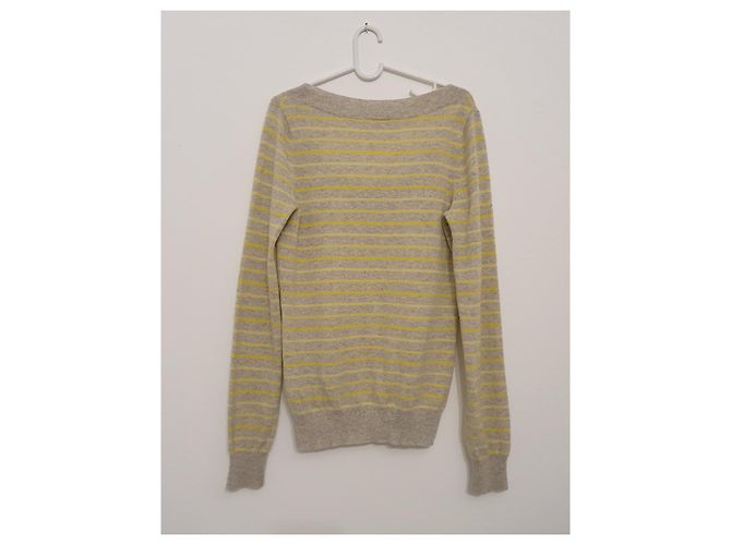 Jersey Theory de Cachemira a Rayas Amarillo Gris M - vista 3