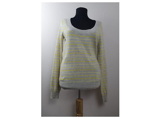 Jersey Theory de Cachemira a Rayas Amarillo Gris M - vista 4