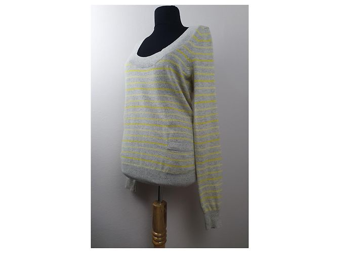 Jersey Theory de Cachemira a Rayas Amarillo Gris M - vista 5