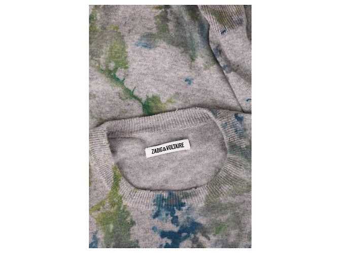 Suéter oversize Zadig & Voltaire cinza de caxemira e lã M Multicor - vista 3