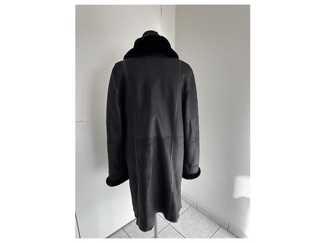 Abrigo de piel negro Yves Salomon - vista 2
