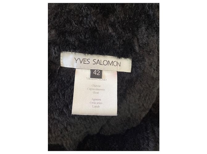 Abrigo de piel negro Yves Salomon - vista 5