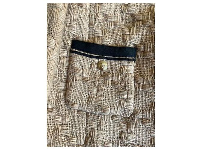 Chanel London Woll-Tweed Jacke Schwarz Beige - Ansicht 4