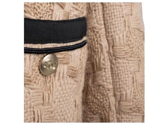 Chanel London Woll-Tweed Jacke Schwarz Beige - Ansicht 7
