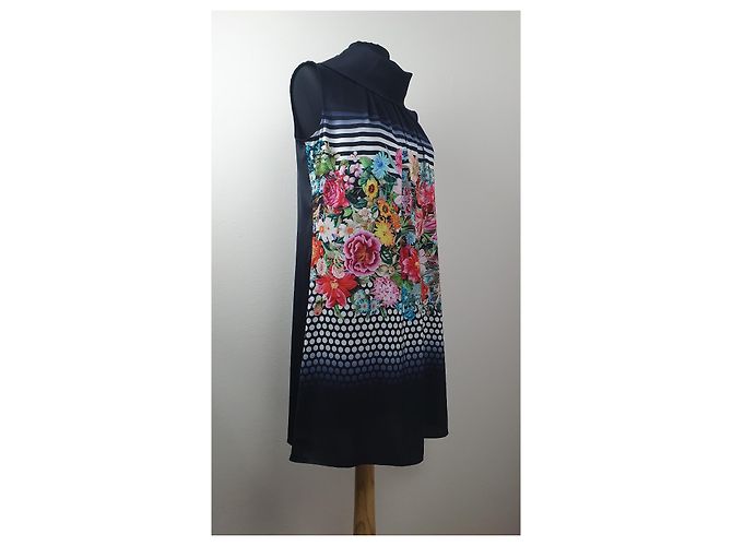 Escada Seidenkleid mit Blumenmuster Mehrfarben - Ansicht 3