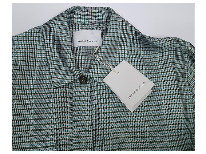 Camisa Samsoe & Samsoe Efe verde azul branco Multicor - vista 5