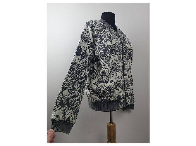 Free People Bomberjacke Grau Beige - Ansicht 2