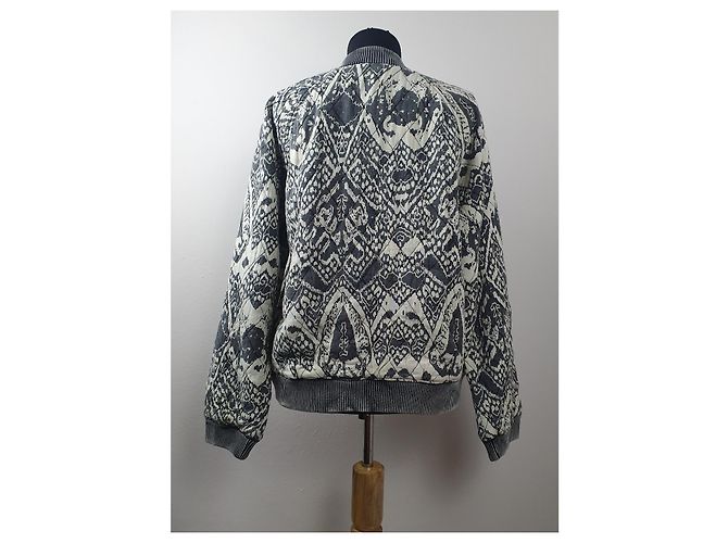 Free People Bomberjacke Grau Beige - Ansicht 3