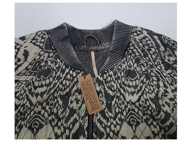 Free People Bomberjacke Grau Beige - Ansicht 4