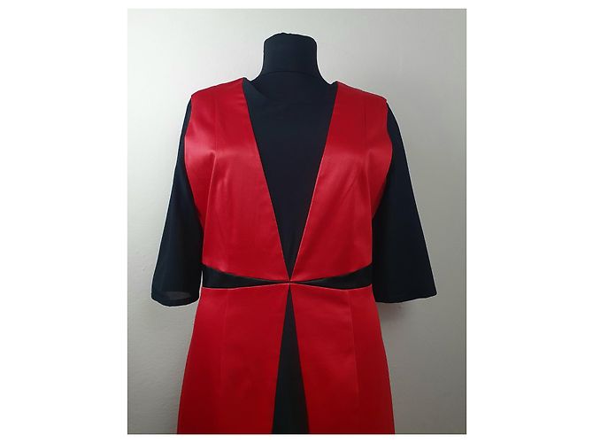 Marcel Ostertag Seidenkleid Schwarz Rot M - Ansicht 2