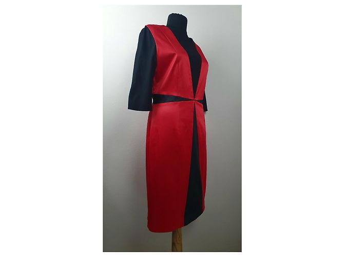 Marcel Ostertag Seidenkleid Schwarz Rot M - Ansicht 3