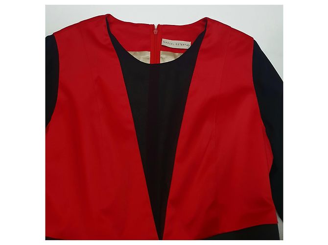 Marcel Ostertag Seidenkleid Schwarz Rot M - Ansicht 5