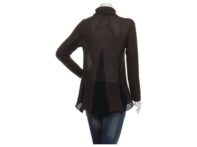 Pier Antonio Gaspari Pullover Braun Schwarz Wolle - Ansicht 2