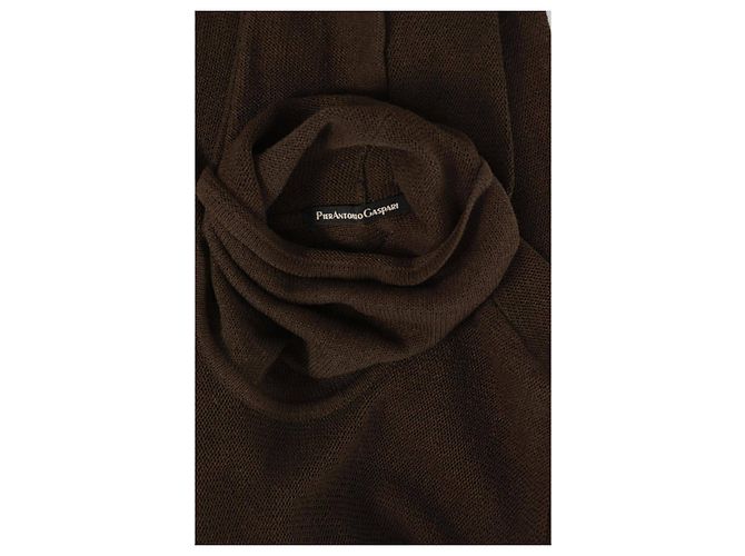 Pier Antonio Gaspari Pullover Braun Schwarz Wolle - Ansicht 3