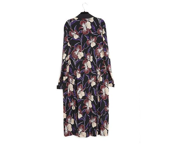 Dries Van Noten SEIDE BLUMENPLÄTTCHEN FR38 Schwarz - Ansicht 3
