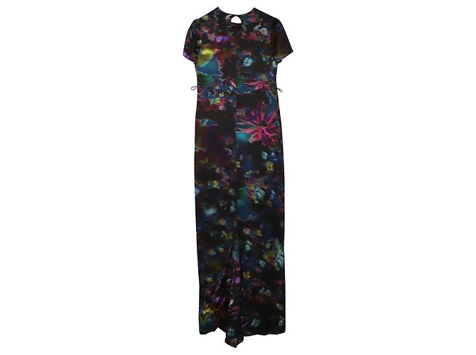 Erdem Aurelia Maxi Abito in Seta Stampata in Seta Multicolor Stampa python - vista 4
