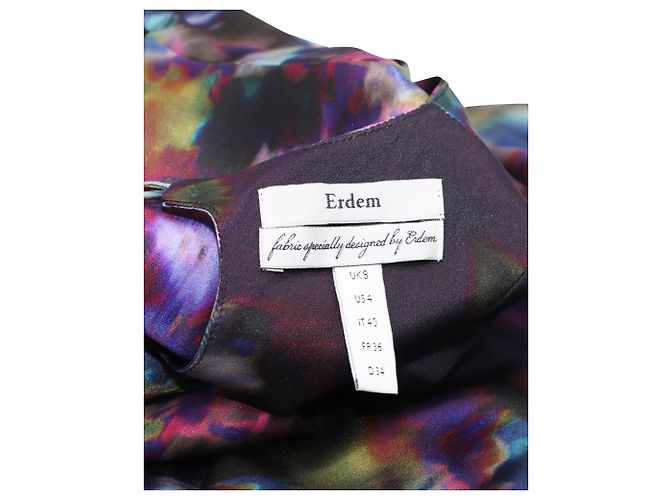 Erdem Aurelia Maxi Abito in Seta Stampata in Seta Multicolor Stampa python - vista 5