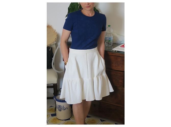 Falda blanca Chloé con relieve Blanco - vista 2