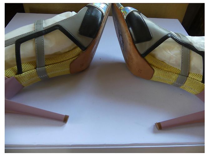 Sandali Jil Sander Rosa Multicolore in Pelle Grigio antracite - vista 4