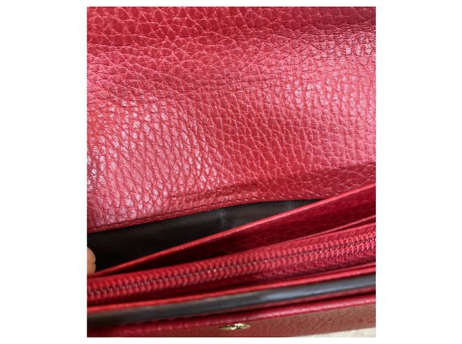 Cartera Continental Interlocking Gucci Roja de Cuero - vista 10