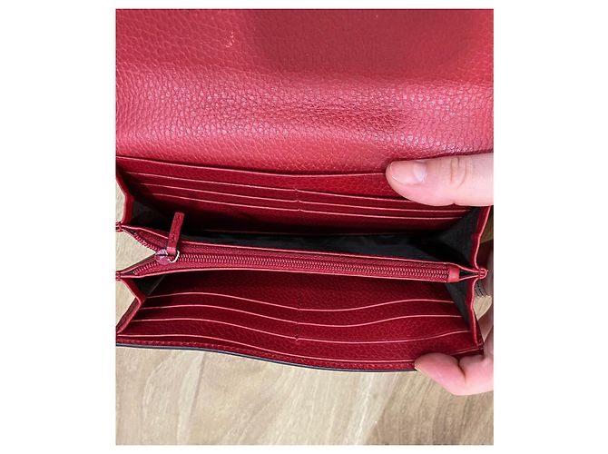 Cartera Continental Interlocking Gucci Roja de Cuero - vista 12