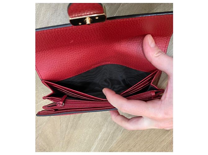 Cartera Continental Interlocking Gucci Roja de Cuero - vista 13
