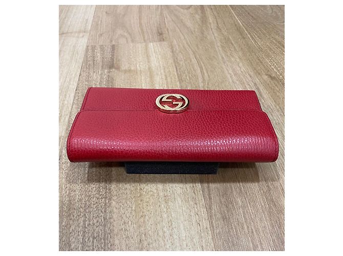 Cartera Continental Interlocking Gucci Roja de Cuero - vista 2