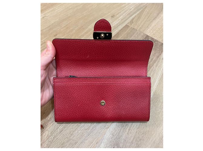 Cartera Continental Interlocking Gucci Roja de Cuero - vista 8