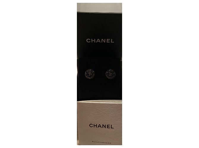 Orecchini Chanel 31 rue Cambon Argento Blu - vista 2