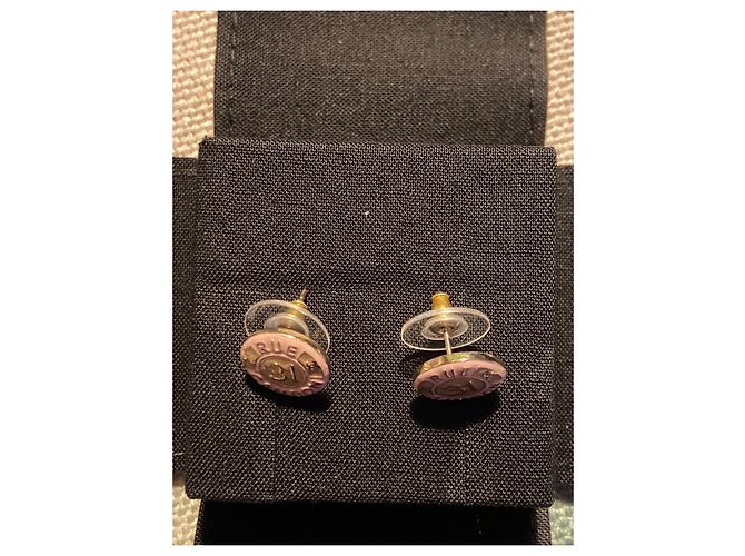 Cambon Pendientes de botón rosa Chanel Dorado - vista 2