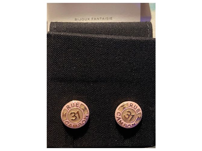 Cambon Pendientes de botón rosa Chanel Dorado - vista 3