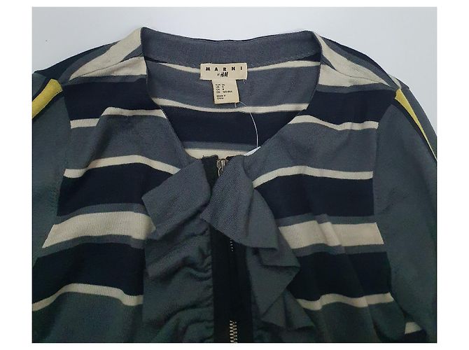 Marni For H&M Strickjacke aus Merinowolle Grau Mehrfarben - Ansicht 4
