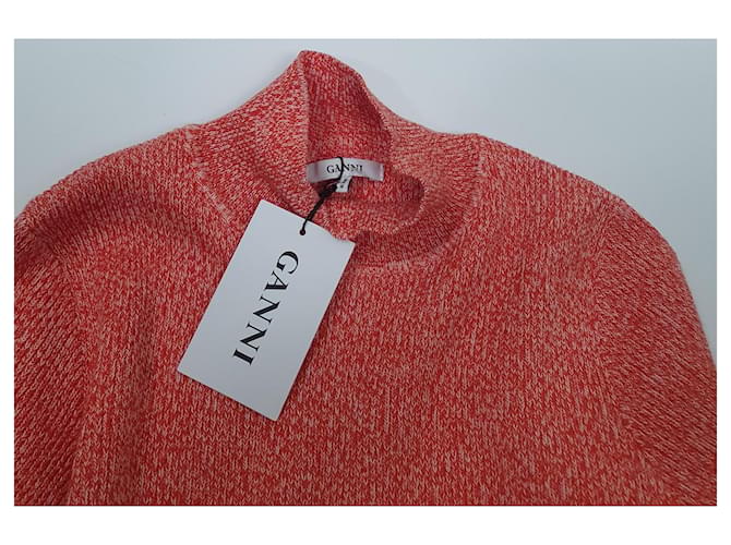 Ganni Michi Rippstrickpullover rot melange - Ansicht 5
