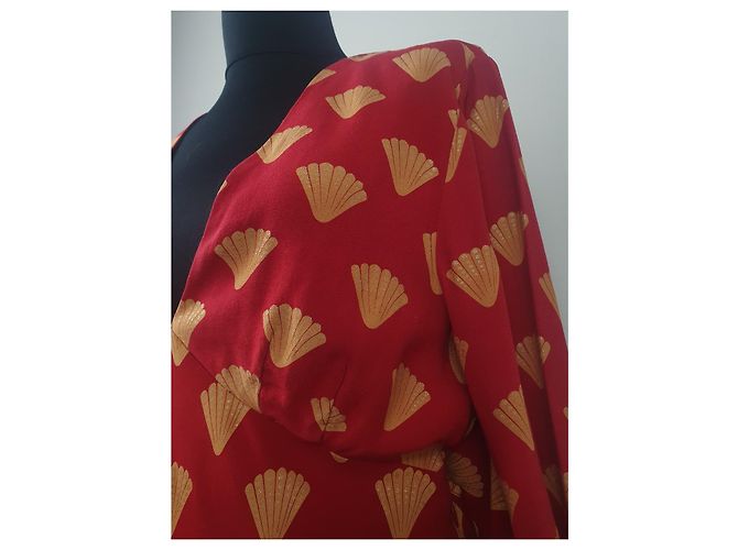 Autre Marque RIXO Etuikleid Rot Viscose M - Ansicht 6