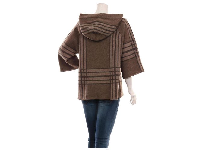Liu.Jo Strickjacke mit Kapuze Braun Beige Wolle - Ansicht 2