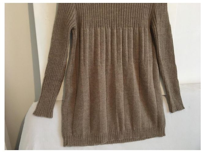 Vintage 30% Mohair, 10% Wolle. hergestellt in Italien. Plissee-Konstruktion. Braun - Ansicht 10