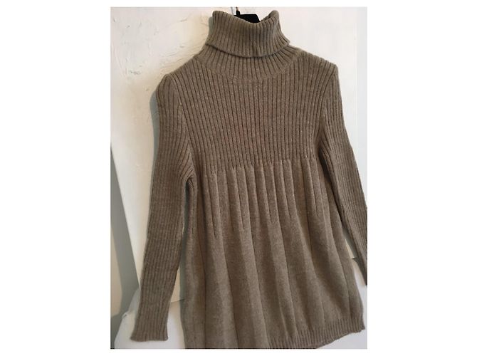 Vintage 30% Mohair, 10% Wolle. hergestellt in Italien. Plissee-Konstruktion. Braun - Ansicht 6