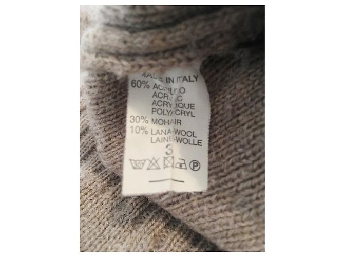 Vintage 30% Mohair, 10% Wolle. hergestellt in Italien. Plissee-Konstruktion. Braun - Ansicht 7