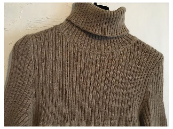 Vintage 30% Mohair, 10% Wolle. hergestellt in Italien. Plissee-Konstruktion. Braun - Ansicht 8